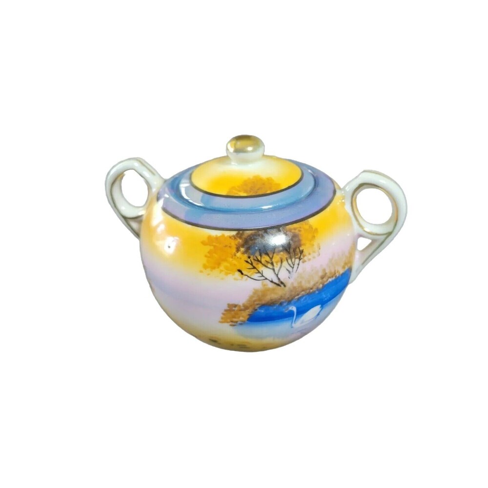 21-pc Japan‎ Hand Painted Teaset-Various Pieces-Water & Swan Images Vintage - Picture 11 of 12
